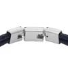 Maschinell geriffeltes mehrsträngiges Armband aus marineblauem Leder