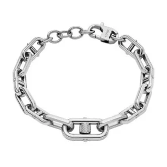 Maschinell gerändeltes Edelstahl-Kettenarmband