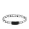 Maschinell gerändeltes Edelstahl-Kettenarmband
