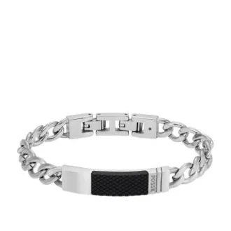 Maschinell gerändeltes Edelstahl-Kettenarmband