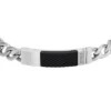 Maschinell gerändeltes Edelstahl-Kettenarmband