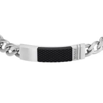 Maschinell gerändeltes Edelstahl-Kettenarmband