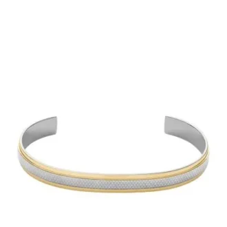 Maschinell gerändeltes zweifarbiges Edelstahl-Armband