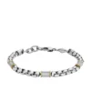 Maschinell gerändeltes, zweifarbiges Edelstahl-Kettenarmband