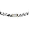 Maschinell gerändeltes, zweifarbiges Edelstahl-Kettenarmband