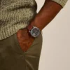 Maschinelles Dreizeiger-Datum-Uhrwerk mit braunem Lederarmband