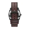 Maschinelles Dreizeiger-Datum-Uhrwerk mit braunem Lederarmband