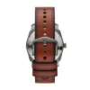 Maschinelles Dreizeiger-Datum-Uhrwerk mit braunem Lederarmband