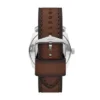 Maschinelles Dreizeiger-Datum-Uhrwerk mit braunem Lederarmband