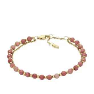 Mehrsträngiges Armband mit rosa Rhodochrosit