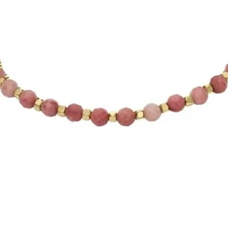 Mehrsträngiges Armband mit rosa Rhodochrosit