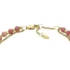 Mehrsträngiges Armband mit rosa Rhodochrosit
