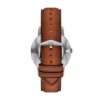 Minimalistische Dreizeigeruhr mit braunem Lederarmband