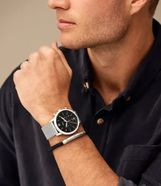 Neutra Chronograph Edelstahl-Mesh-Uhr und Armband-Box-Set