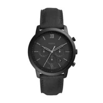 Neutra Chronograph Uhr aus schwarzem Leder
