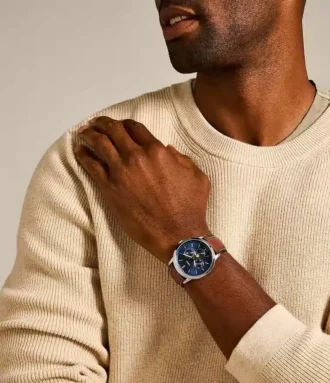 Neutra Moonphase Multifunktionsuhr mit braunem Lederarmband