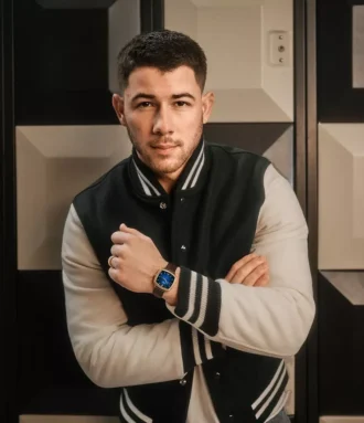 Nick Jonas x Fossil Machine Luxe Blue Vignette Dreizeigeruhr aus braunem Krokodilleder