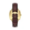 Nick Jonas x Fossil Machine Luxe Blue Vignette Dreizeigeruhr aus braunem Krokodilleder