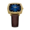 Nick Jonas x Fossil Machine Luxe Blue Vignette Dreizeigeruhr aus braunem Krokodilleder