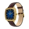 Nick Jonas x Fossil Machine Luxe Blue Vignette Dreizeigeruhr aus braunem Krokodilleder