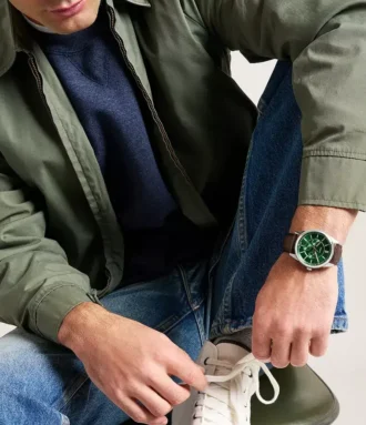 Pearson Multifunktionsuhr aus braunem Leder