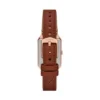 Raquel Dreizeiger-Uhr mit Datumsanzeige, mittelbraunes Lederarmband und Armband-Set