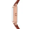 Raquel Dreizeiger-Uhr mit Datumsanzeige, mittelbraunes Lederarmband und Armband-Set