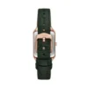 Raquel Dreizeigeruhr mit Datumsanzeige, grünes Croco LiteHide™-Lederarmband