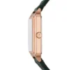 Raquel Dreizeigeruhr mit Datumsanzeige, grünes Croco LiteHide™-Lederarmband
