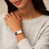 Raquel Dreizeigeruhr mit Datumsanzeige, mittelbraunes Lederarmband