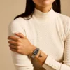 Raquel Dreizeigeruhr mit Datumsanzeige, zweifarbiges Edelstahlarmband und Armband