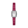 Raquel Mini Zwei-Zeiger-Uhr aus rosa Leder