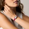 Raquel Mini Zwei-Zeiger-Uhr aus rosa Leder