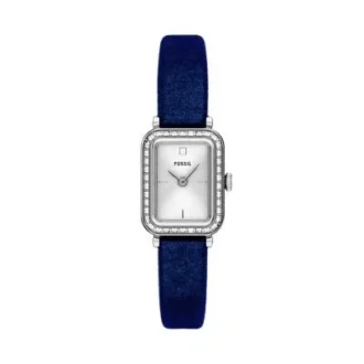 Raquel Mini Zwei-Zeiger-Uhr mit blauem Samtarmband