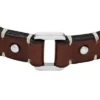 Robustes Armband aus Edelstahl und braunem Leder