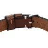 Robustes Armband aus Edelstahl und braunem Leder