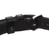 Robustes Armband aus Edelstahl und schwarzem gepolstertem Leder
