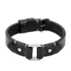 Robustes Edelstahlarmband und schwarzes Lederarmband