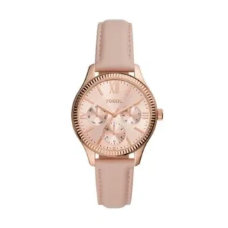 Rye Multifunktionsuhr aus rosa Leder