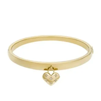 Sadie All My Love Armreif aus goldfarbenem Edelstahl mit Herz
