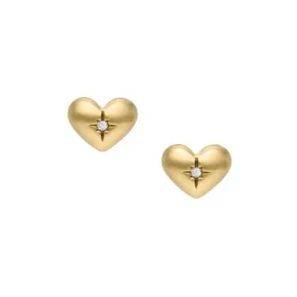 Sadie All My Love Goldfarbene Ohrstecker aus Edelstahl mit Herz