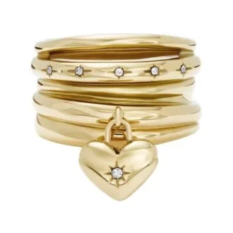 Sadie All My Love Herz-Prestack-Ring aus goldfarbenem Edelstahl