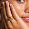 Sadie All My Love Herz-Prestack-Ring aus goldfarbenem Edelstahl