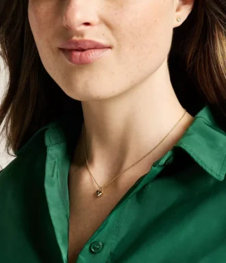 Sadie Goldfarbenes Edelstahl-Herz-Halsketten- und Ohrring-Geschenkset