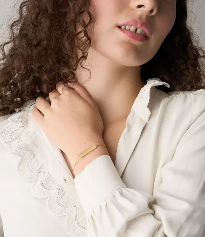 Sadie Goldfarbenes Edelstahl-ID-Armband