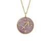 Sagittarius Sutton Sternzeichen Goldfarbene Edelstahl-Halskette mit violettem Amethyst-Anhänger