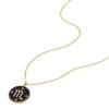 Scorpio Sutton Zodiac Goldfarbene Edelstahl-Halskette mit schwarzem Sandstein-Anhänger