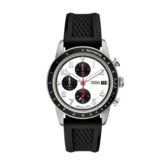 Sport Tourer Chronograph Schwarze Silikonuhr