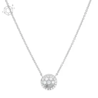 Sterling-Silber-Anhänger-Halskette mit Perlmutt