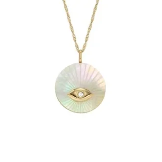 Sutton Evil Eye Goldfarbene Edelstahl-Anhänger-Halskette